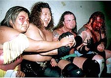 ECW Japan members Kyoko, Fuyuki, Pitbull 1, & Balls from Nikkan Sports